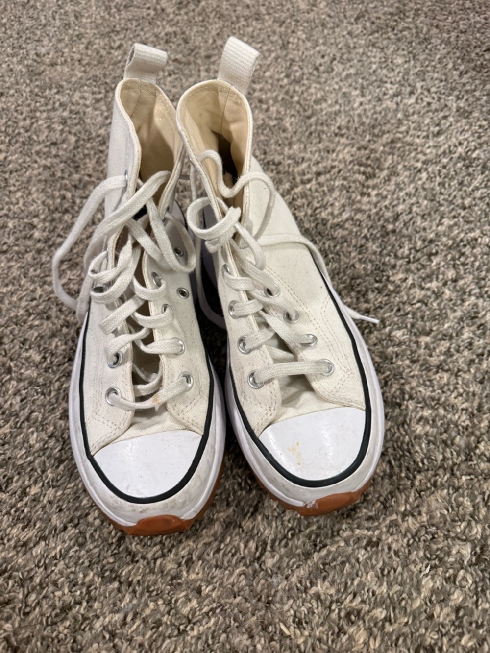 Converse White High-Top Canvas Sneakers with Black Accent